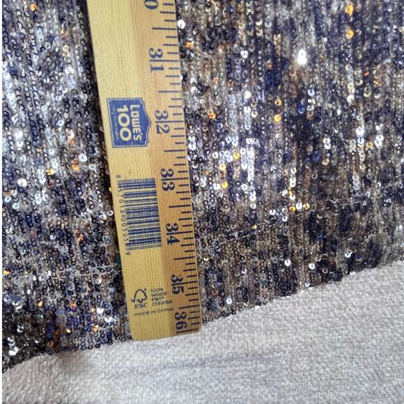 Fifteen Twenty Women’s Small Tan Sequin Open-Front Cardigan Kimono Sparkle Party - Picture 6 of 10